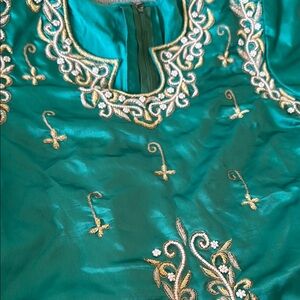 Elegant Teal Embroidered Top